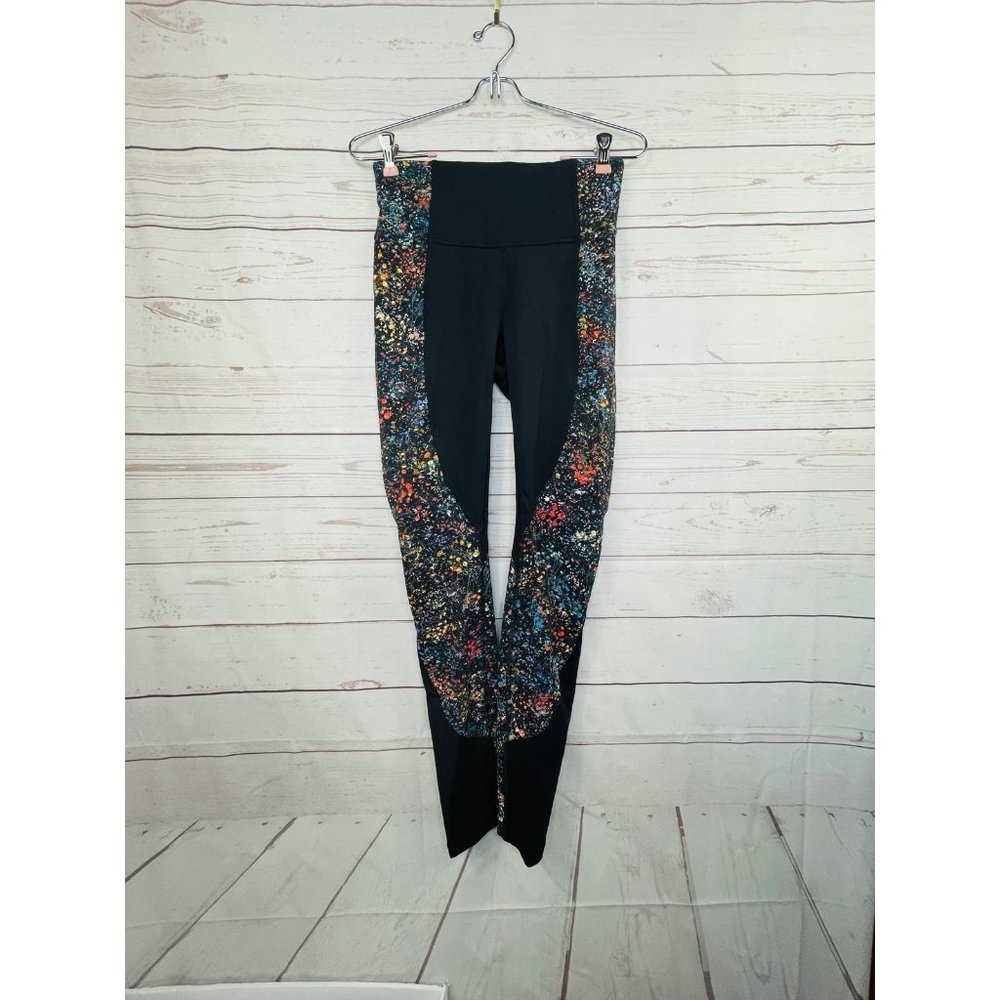 Lululemon Wake And Train Leggings Floral Black 6